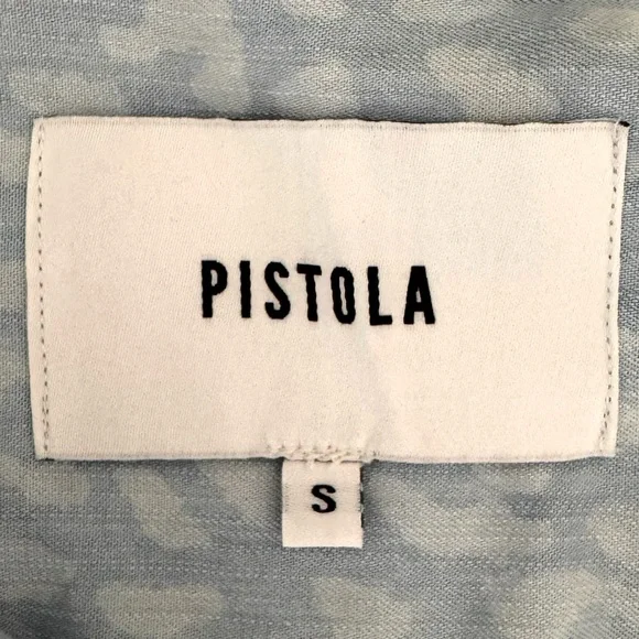 Pistola Evie Designer Button Up Blouse Shadow Leopard Size S Top MSRP $161 - Picture 9 of 13